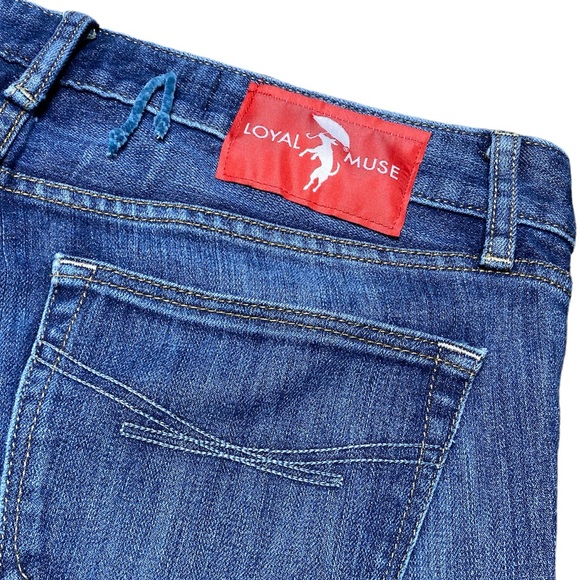 Jeans LOYAL MUSE UPCYCLED Sz 8 Reg Embroidery Butterfly Patches LOVE Rainbow 🌈 - Picture 10 of 14